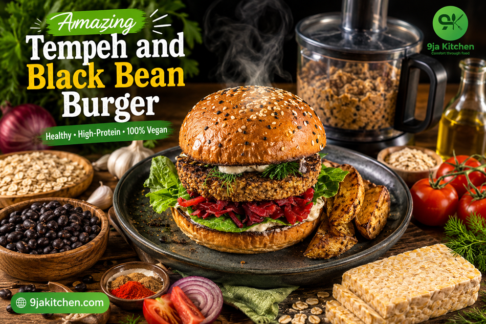 Tempeh and Black Bean Burger