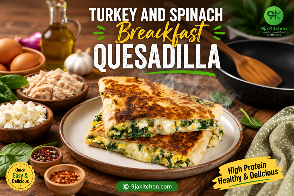 Turkey and Spinach Breakfast Quesadilla