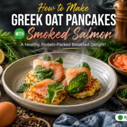 Greek Oat Pancakes with Smoked Salmon