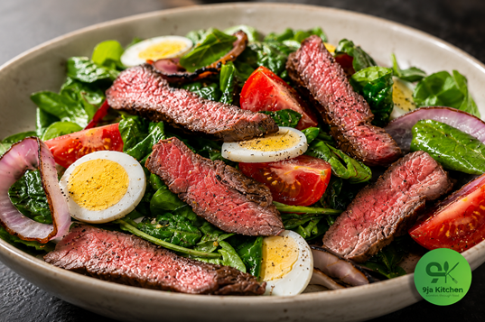 homemade steak salad