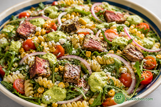 How to Make High-Protein Steak Pasta Salad: A Delicious Protein-Packed Delight🥩🍝🥗✨ 4 creamy pasta salad