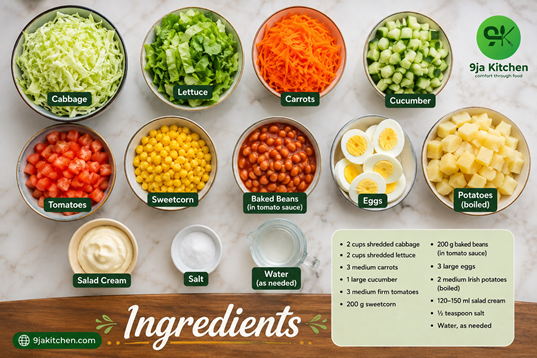 Nigerian salad ingredients