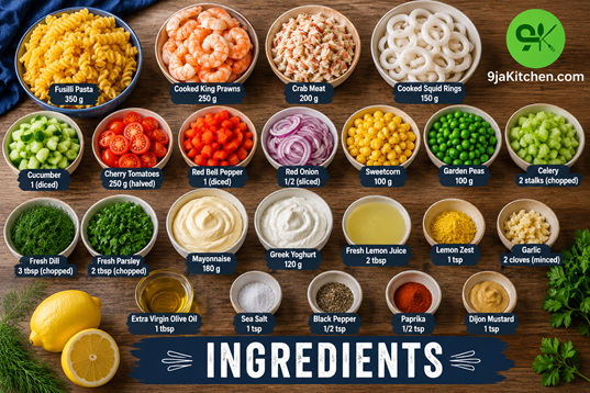 How to Make Seafood Pasta Salad: A Delicious Flavour-Packed Delight🐟🍝 2 creamy seafood pasta salad