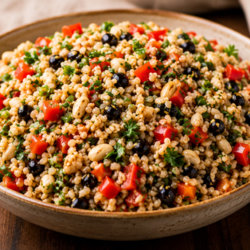 Mediterranean brown rice salad
