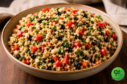Mediterranean brown rice salad