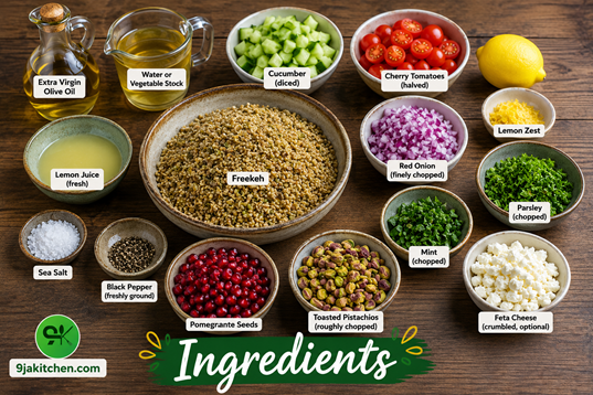 Mediterranean freekeh salad