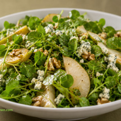 pear and blue cheese salad
