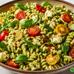 homemade pesto pasta salad