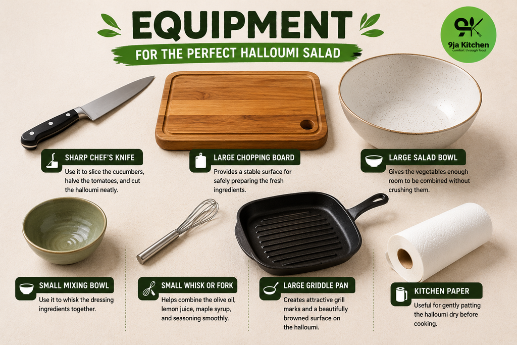 halloumi salad equipment