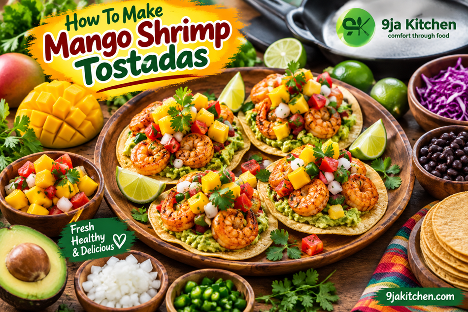Mango Shrimp Tostadas