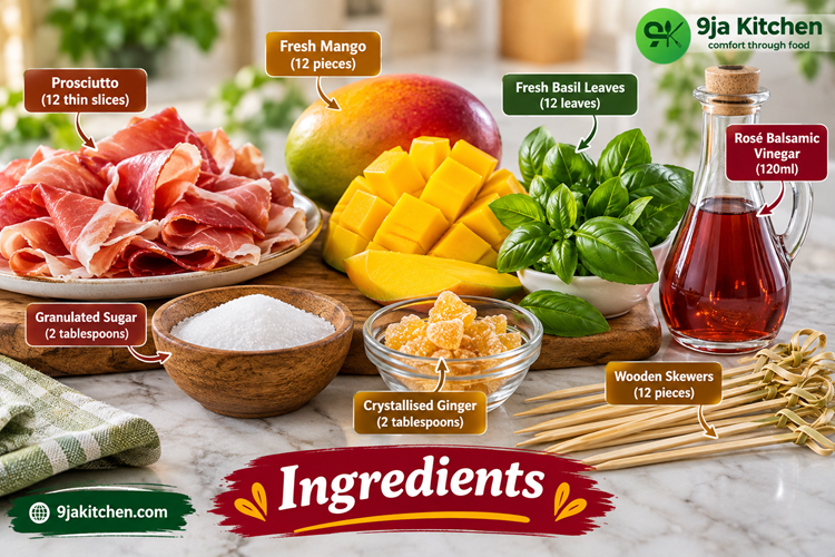 mango prosciutto bites recipe