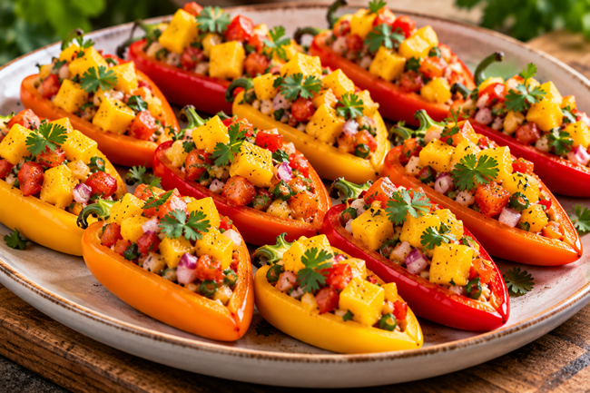 How to Make Mango Salsa Stuffed Mini Peppers: A Delicious Fresh Appetiser🥭🌶️✨ 4 stuffed mini peppers