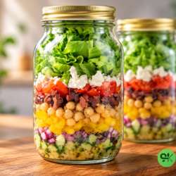 Greek mason jar salad
