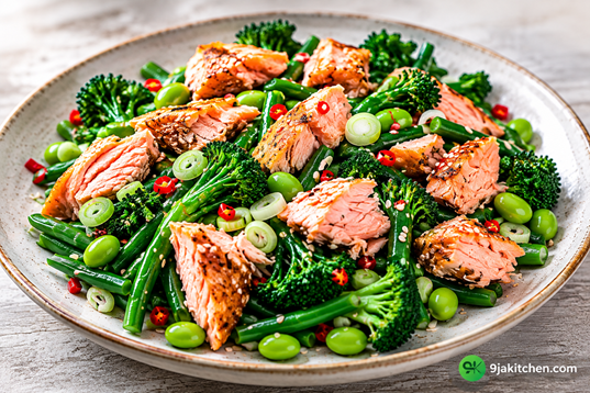 How to Make Teriyaki Salmon Salad: A Delicious Healthy Delight🥗🐟✨ 4 salmon and green bean salad