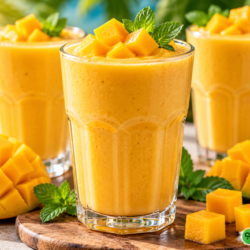 mango smoothie with protein powder