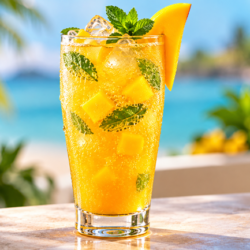 How To Make Sparkling Mango Mocktail: A Delicious Refreshing Tropical Delightš„š„ 6 sparkling mango drink