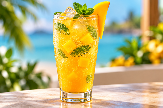 How To Make Sparkling Mango Mocktail: A Delicious Refreshing Tropical Delightš„š„ 5 sparkling mango drink